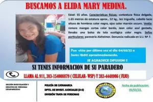 Mujer desaparecida: Trata de Personas actualiz datos sobre Elida