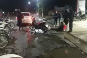 Chocaron frente a la estacin de servicio Axion Energy