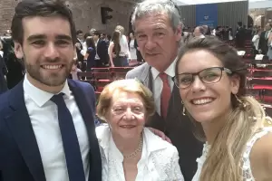 Facundo Macarrn volvi al pas para apoyar a su padre en el juicio por el crimen de Nora Dalmasso