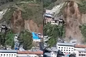 Ms de 80 viviendas sepultadas tras el derrumbe de un cerro