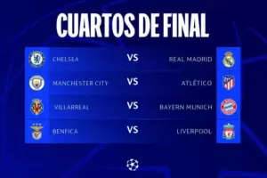 Sortearon los cuartos de final de la Champions League: Chelsea-Real Madrid y Manchester City-Atltico Madrid