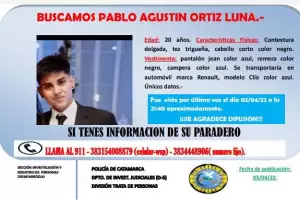 Encontraron en buen estado de salud al joven que era buscado en Capital