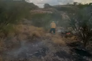 Incendio en la Quebrada de Moreira: brigadistas trabajan sofocando el siniestro