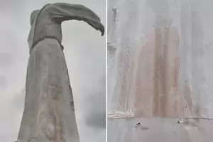 Vandalizaron la imagen del Beato Esqui emplazada en el monumento de Piedra Blanca