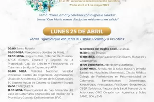 Fiestas marianas: programa para este lunes