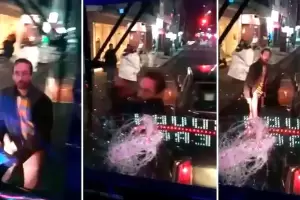 Discuti con un chofer y le destroz el parabrisas del colectivo