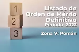 Listado de orden de mrito definitivo para ZONA V