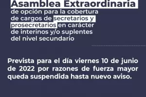 Suspenden la Asamblea extraordinaria para optar por cargos de secretarios y prosecratarios