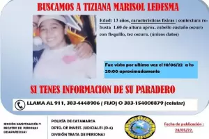 Intensa bsqueda de una menor de 13 aos