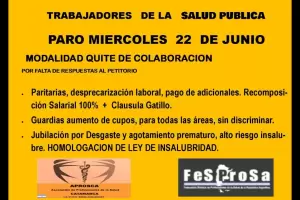 APROSCA vuelve a convocar a un paro en el sector de salud