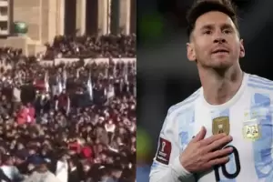 Cinco mil chicos le cantaron el feliz cumpleaos a Messi en el Monumento a la Bandera de Rosario