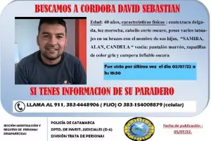 Intensa bsqueda de David Sebastin Crdoba