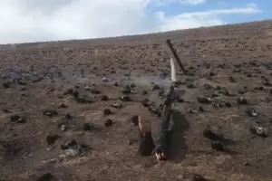 Debido al incendio, varios kilmetros de lnea elctrica cayeron a tierra