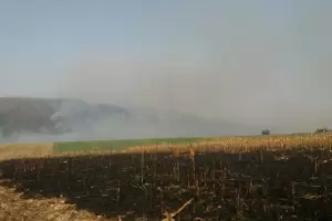 Incendio en Singuil: sigue activo y se afect el helicptero para sofocarlo