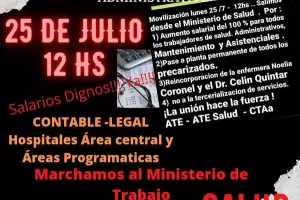 Reclamos en salariales: Ate Salud convoca a una marcha