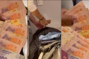 Una turista estadounidense lleg al pas y mostr los billetes que le dieron por cambiar 40 dlares: "Voy a vivir como una reina"