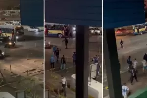 Hinchas de River y de Racing se enfrentaron en una batalla campal