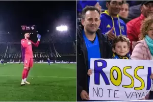 "Rossi no te vayas", as recibieron los hinchas de Boca al arquero