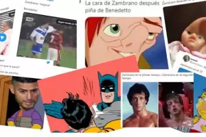 Los memes que dej la pelea entre Benedetto y Zambrano en el entretiempo de Racing-Boca