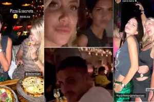 Baile, tragos y un men� de pizzas, empanadas y carnes: Wanda Nara disfrut� la noche en Miami