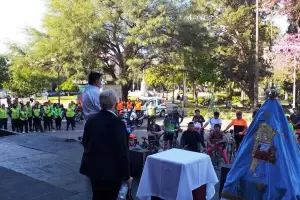 Ciclistas y atletas homenajearon a la Virgen del Valle