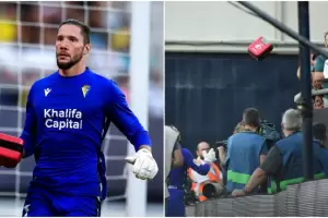 Dramtico: en medio del partido, un hincha se descompuso y un arquero argentino tir un desfibrilador a la tribuna para auxiliarlo