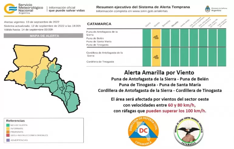 alerta amarilla oeste