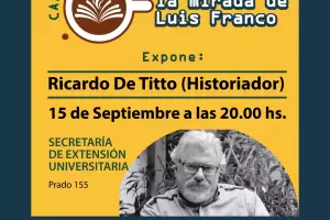 Se realizar una nueva edicin del Caf Literario con la ponencia "Sarmiento en la mirada de Luis Franco"
