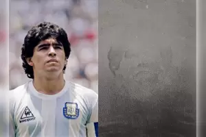 Aseguran que en un kiosco apareci� la imagen de Diego Maradona: "En el a�o del mundial, quiz�s pas� a dejar un mensaje"