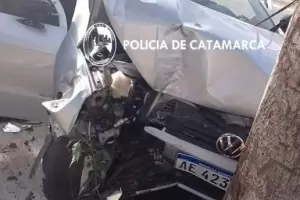 Chocaron contra un �rbol: tres personas heridas, entre ellas dos menores