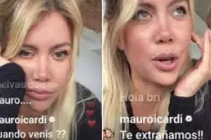 La inc�moda reacci�n de Wanda al ver las declaraciones de Icardi en su vivo de Instagram