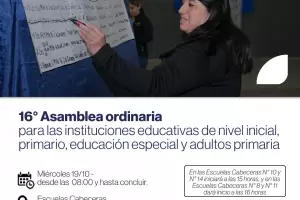 Apertura de la 16 asamblea ordinaria para los niveles inicial, primario y educacin especial