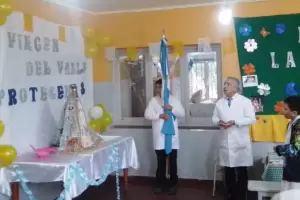 La Madre del Valle visita escuelas de Fray Mamerto Esqui