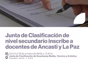 Junta de Clasificacin de nivel secundario inscribe docentes en Ancasti y La Paz