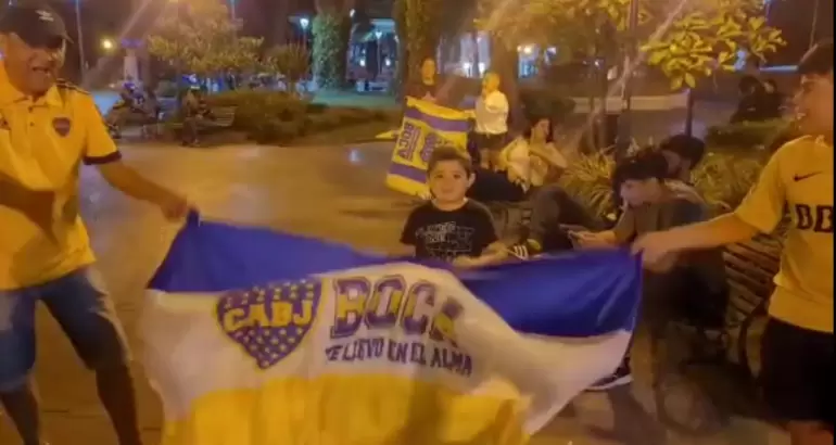 Festejo de los hinchas de Boca