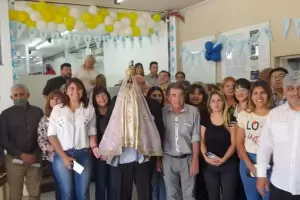 La imagen peregrina de la Virgen del Valle visit Catastro, la obra social de Comercio y una fbrica