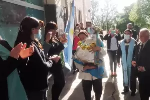 La imagen peregrina de la Virgen del Valle visit el Hospital de Nios