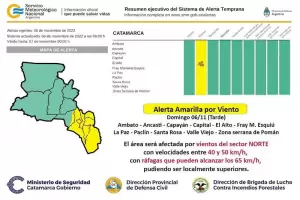 Adivinen: emiten Alerta Amarilla por vientos fuertes