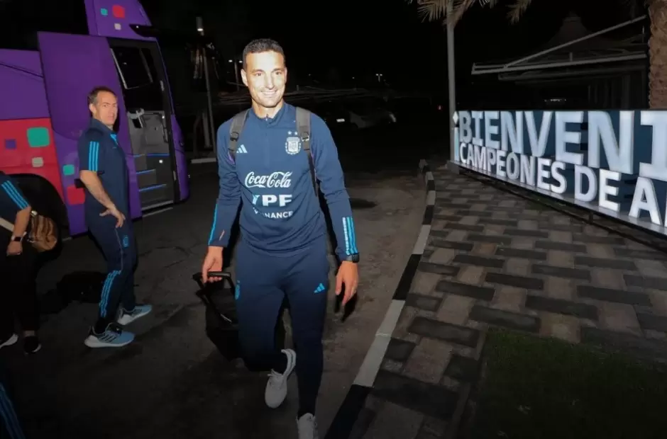 Lionel Scaloni en Qatar.