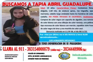 Intensa bsqueda de la joven Abril Guadalupe Tapia