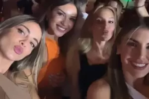 Las parejas de los jugadores de la Seleccin argentina disfrutaron la noche qatar