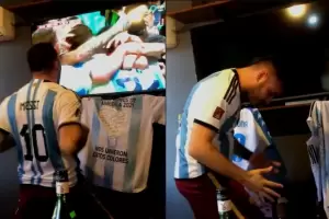 Rompi la televisin familiar mientras festejaba el gol de Lionel Messi a Mxico