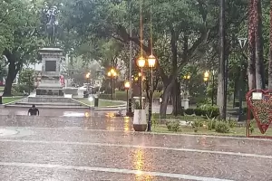 Lleg la lluvia y sorprendi a todos: en el centro la gente se refugi en la Catedral