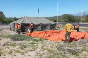 Preparativos para recibir peregrinos: Defensa Civil instal puestos de asistencia en El Portezuelo