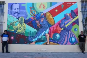 El grupo Epicentro realiz el mural Salud Pblica, ganador del Concurso Nacional de Muralismo
