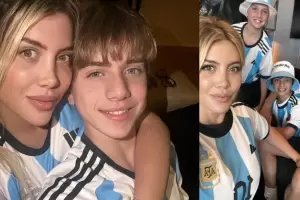 Wanda Nara sorprendi� a sus hijos y los llev� a Qatar para ver la final de Argentina