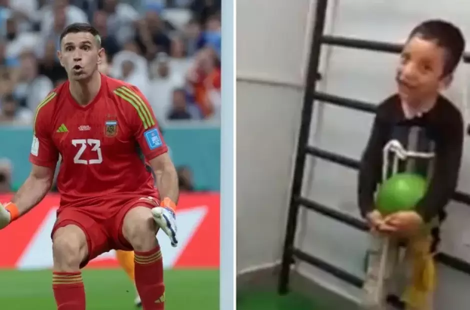 Dibu Martnez le dedic un tierno mensaje a un nio que quiere ser arquero.