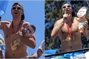 Furia en Francia contra el Dibu Martnez por mostrarse en la caravana con un mueco con la cara de Mbapp