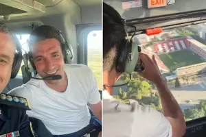 Lionel Scaloni vol hacia Pujato en helicptero y le hizo un singular pedido al piloto