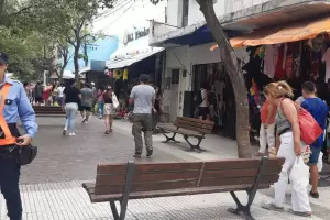rbol a punto de caerse en la Peatonal Rivadavia